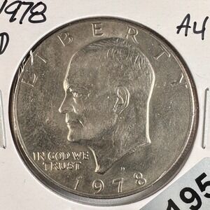 1978 D Eisenhower Ike Dollar US Mint Denver Copper Nickel Clad Coin AU 0195